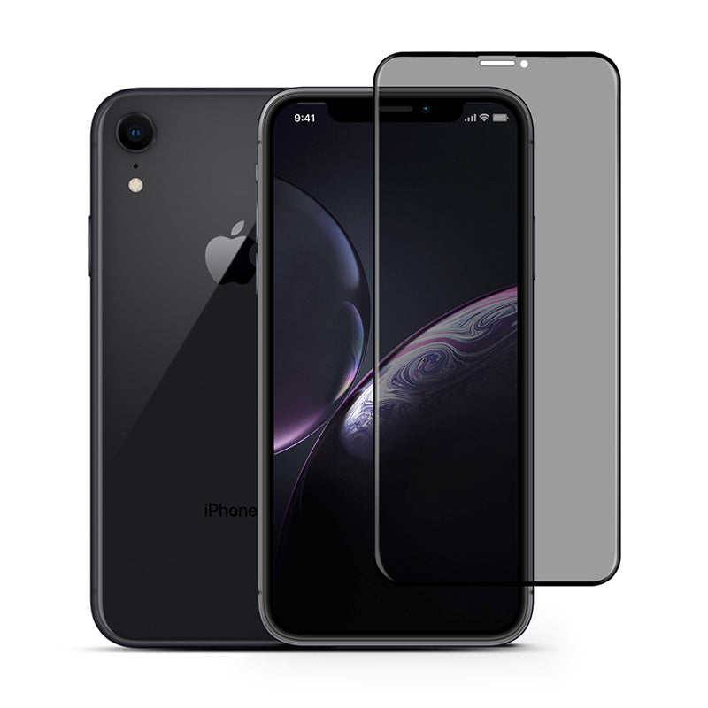 22 cases - 3D Privacy Tempered Glass Black for iPhone XR