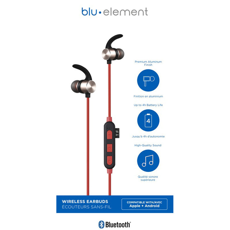 Blu Element - Bluetooth Earbuds Red