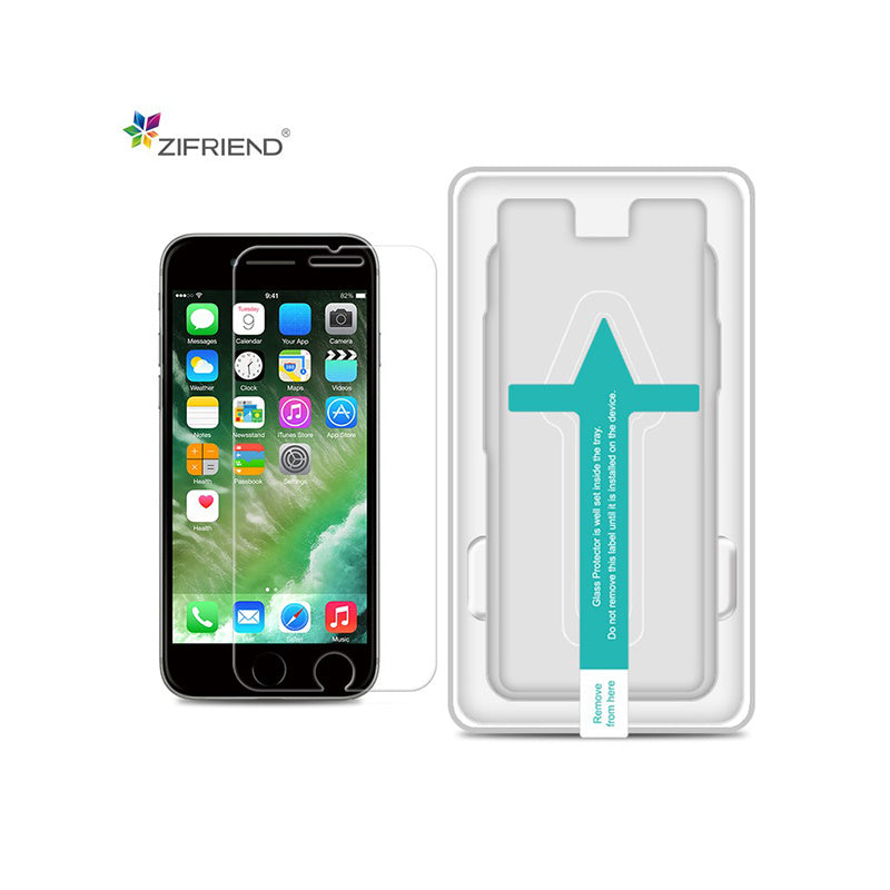 Zifriend Tempered Glass Screen Protector w/Easy App (iPhone 6/6s/7/8)