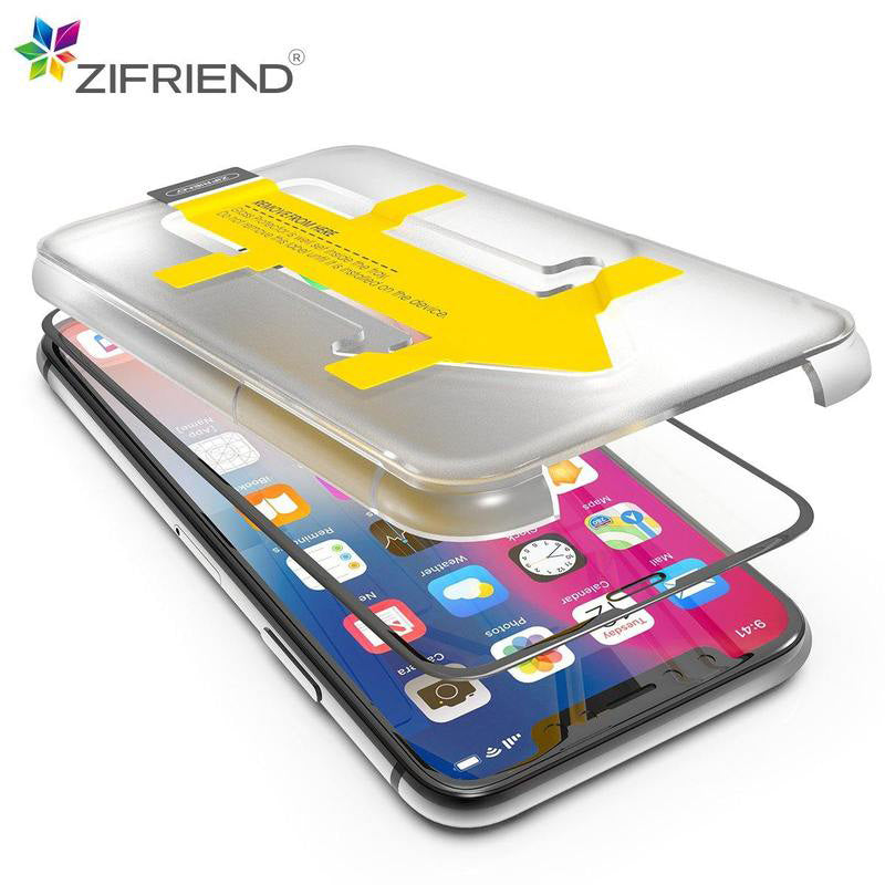 Zifriend Privacy 3D Tempered Glass Screen Protector w/Easy App (2.5D) (iPhone 11 Pro Max)