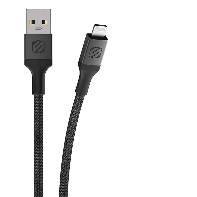 Scosche Charge & Sync Lightning To USB-A MFI Braided Cable Strikeline Premium 4ft Space Grey