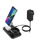 Chloetech 3 in 1 15W wireless charger for iphone iwatch airpods WH (Black)