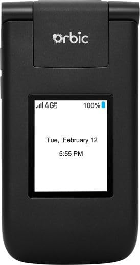 Pre-Owned Orbic Journey V Flip Phone 4G Open Box Black